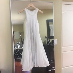Gap midi white & light grey cotton dress racerback